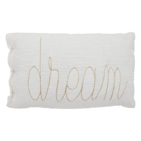 Coussin gaze de coton avec mot doux (30x50 cm - Blanc)