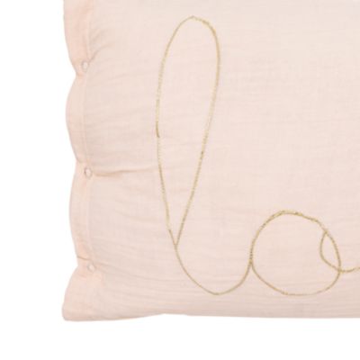 Coussin gaze de coton avec mot doux (30x50 cm - Rose Clair)