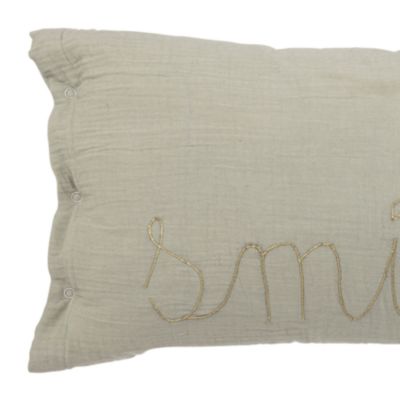 Coussin gaze de coton avec mot doux (30x50 cm - Vert)