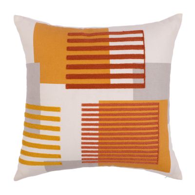 Coussin GoodHome chirico 45 x 45 cm jaune