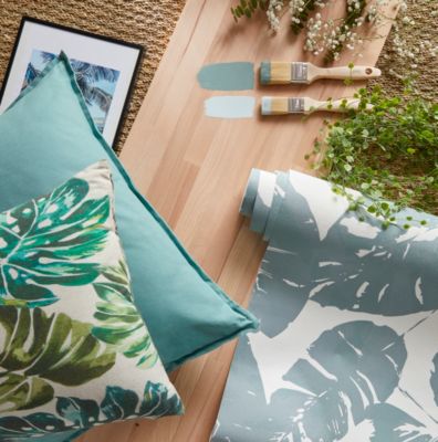 Coussin GoodHome Hiva vert bleu 45 x 45 cm