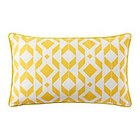 Coussin GoodHome Madang 30 x 50 cm jaune