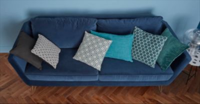 Coussin GoodHome Meunire 43 x 43 cm sarcelle