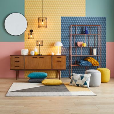 Coussin GoodHome Novan jaune 40 x 60 cm