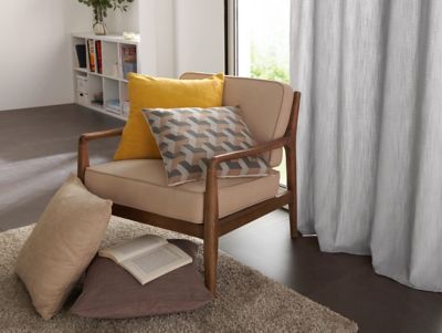 Coussin GoodHome Pahea jaune 45 x 45 cm