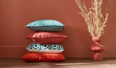 Coussin GoodHome Waupun 45 x 45 cm sarcelle