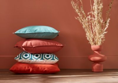 Coussin GoodHome Waupun 45 x 45 cm sarcelle
