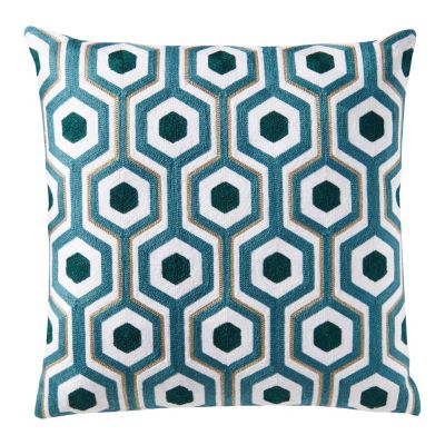 Coussin GoodHome Waupun 45 x 45 cm sarcelle