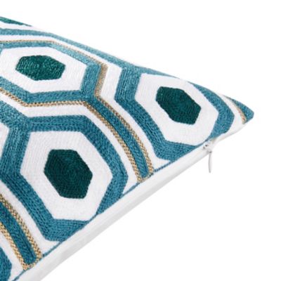 Coussin GoodHome Waupun 45 x 45 cm sarcelle