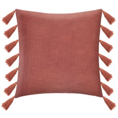 Coussin gypsy avec pompons (50x50 cm - Terracotta)