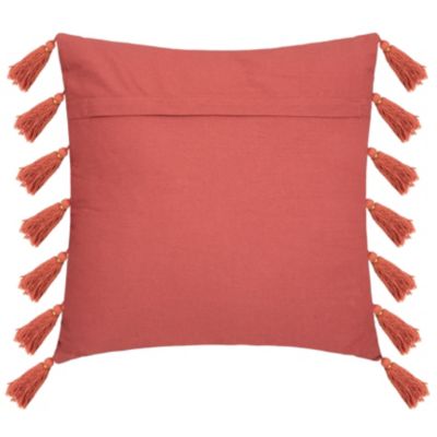 Coussin gypsy avec pompons (50x50 cm - Terracotta)