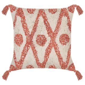 Coussin HICKORY Coton 45 x 45 cm Géométrique Touffeté Orange