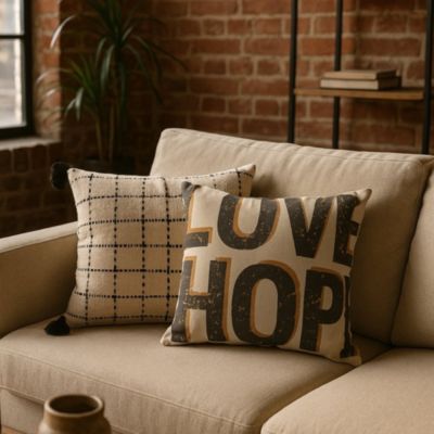Coussin imprimé "Love Home" 45x45cm