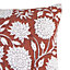 Coussin imprimé fleuris Treast GoodHome L.45 x l.45 cm terracotta