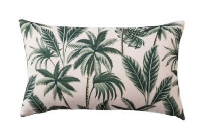 Coussin imprimé palmier vert et blanc L.50 x l.30 x ep.3 cm Deco&Co
