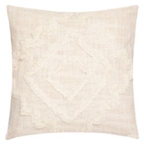 Coussin "Inca" - coton tufté - ivoire - 40x40 cm - Atmosphera