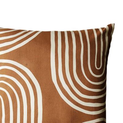 Coussin intérieur effet imprimé à motifs orange GoodHome L. 45 cm x l. 45 cm x Ep. 8 cm