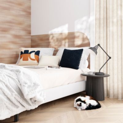 Coussin Irion GoodHome beige naturel L. 50 x l. 30 x ep.80 cm