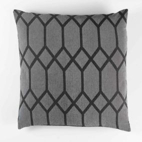 Coussin Jacquard Bicolore Monalise Anthracite 40 x 40 cm