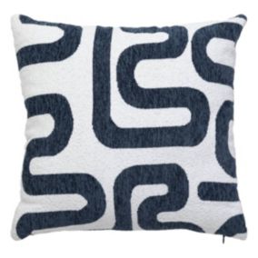 Coussin jacquard Safina bleu égéen 40x40cm - Atmosphera