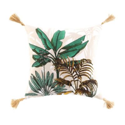 Coussin jungle déhoussable (40x40 cm - Vert)