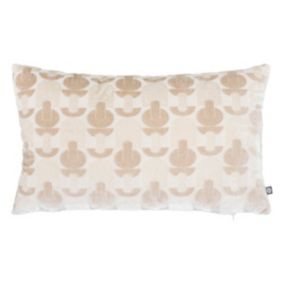 Coussin "Luna" jacquard velours lin 30x50cm - Atmosphera