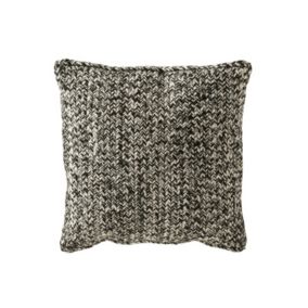 Coussin à mailles en textile noir 42x44x10 cm
