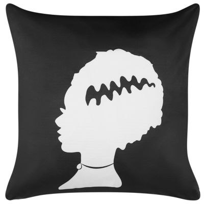Coussin MANDEVILLA 45 x 45 cm Velours Noir Motif abstrait