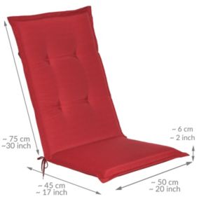 Coussin Matelas pour chaise fauteuil de jardin terrasse Loft HL Rouge 120x50x6cm