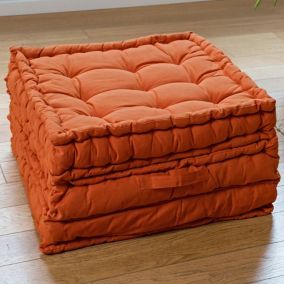 Coussin matelas TRIPLE COUSSIN MULTIUSAGES 60x60 rouge tomette en coton
