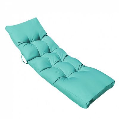 Coussin matelassé pour bain de soleil, transat - 185 x 60 cm - Bleu turquoise - Linxor