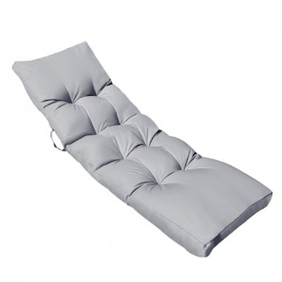 Coussin matelassé pour bain de soleil, transat - 185 x 60 cm - Gris clair - Linxor