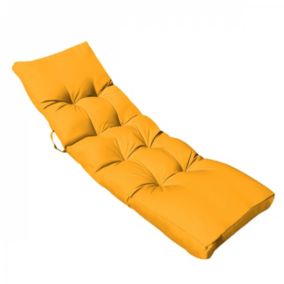 Coussin matelassé pour bain de soleil, transat - 185 x 60 cm - Jaune - Linxor