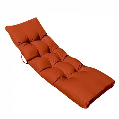 Coussin matelassé pour bain de soleil, transat - 185 x 60 cm - Terracotta - Linxor