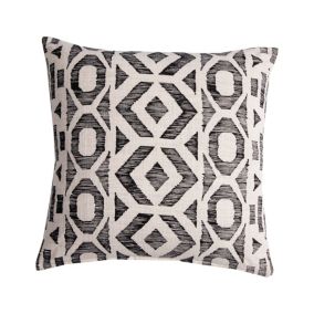 Coussin Mosaïc Slub Deco&Co naturel noir L.45 x l.45 x ep.3cm