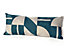 Coussin motif géométrique bleu et blanc l.70 x h.30 cm