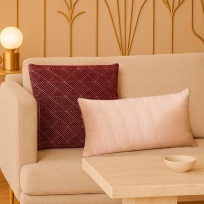 Coussin motifs géométriques bordeaux 40cm