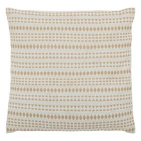 Coussin motifs jacquard "Micah" 38x38cm beige lin - Atmosphera