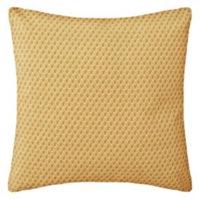 Coussin - motifs otto - coton - jaune ocre - 38x38 cm - Atmosphera
