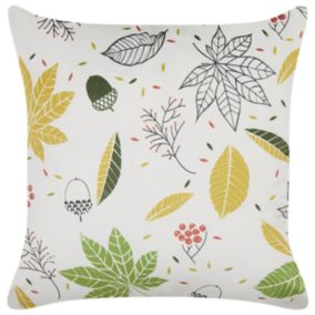 Coussin MULLEIN Velours 45 x 45 cm Multicolore Motif de plante