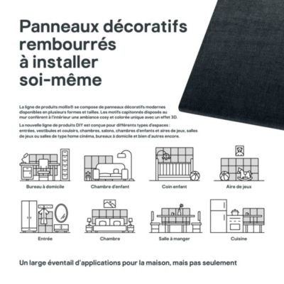 Coussin mural en tissu anthracite 30 x 30 cm Stegu