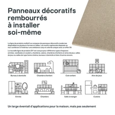 Coussin mural en tissu beige 30 x 60 cm Stegu