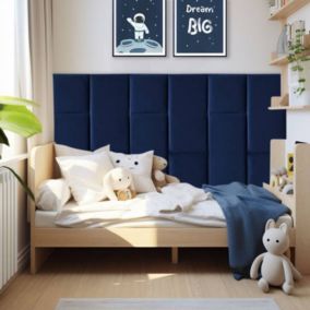 Coussin mural velours bleu nuit - 60 x 30