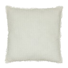 Coussin nid d'abeille (45x45 cm - Ivoire)