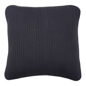 Coussin nid d'abeille bleu GoodHome 50x50 cm en coton