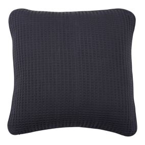 Coussin nid d'abeille bleu GoodHome 50x50 cm en coton