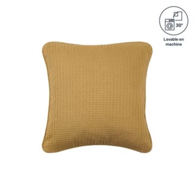 Coussin nid d'abeille jaune Goodhome