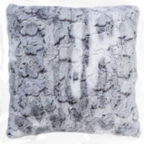 Coussin non déhoussable en imitation fourrure (40x40 cm - Gris clair)
