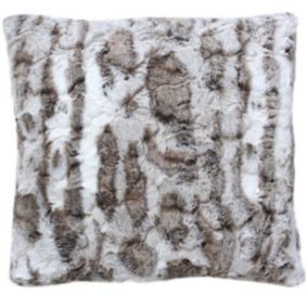 Coussin non déhoussable en imitation fourrure (40x40 cm - Taupe)
