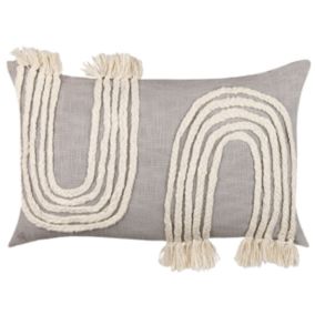 Coussin OCIMUM Coton 55 x 35 cm Géométrique Touffeté Gris